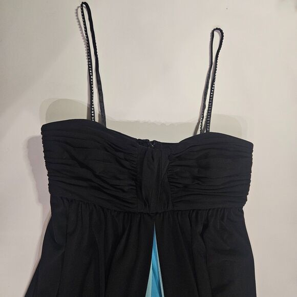 New BCBG Paris MAXI Dress with Color Block Rhinestone Straps Size 2 - Picture 7 of 12